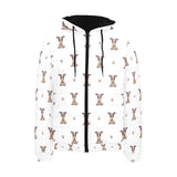 Greyhound Pattern Print Design 05 Men's Padded Hooded Jacket