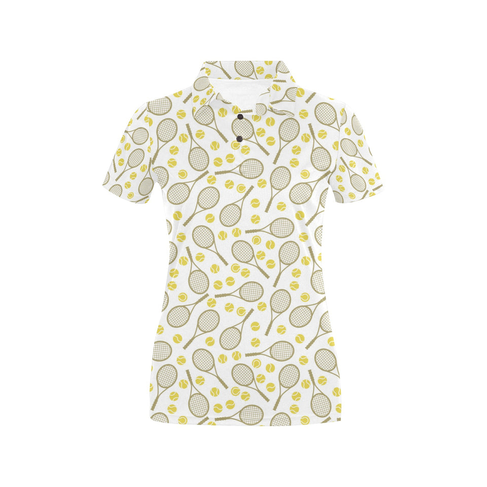 Tennis Pattern Print Design 02 Women's All Over Print Polo Shirt