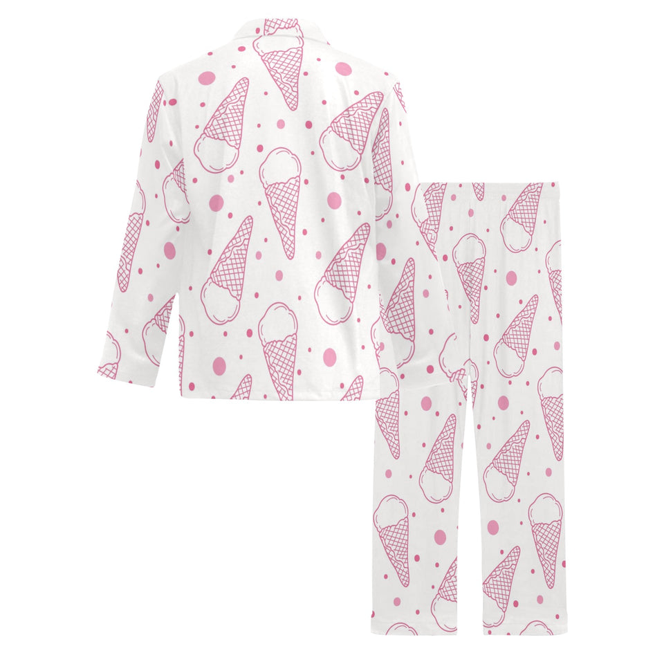 Hand drawn ice cream pattern Men's Long Pajama Set