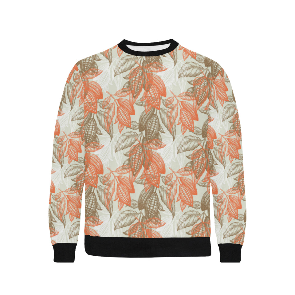 Cocoa beans Cocoa tree pattern Men's Crew Neck Sweatshirt