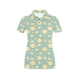 Tea pots Pattern Print Design 02 Women's All Over Print Polo Shirt