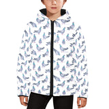 Pigeon Pattern Print Design 03 Kids' Boys' Girls' Padded Hooded Jacket