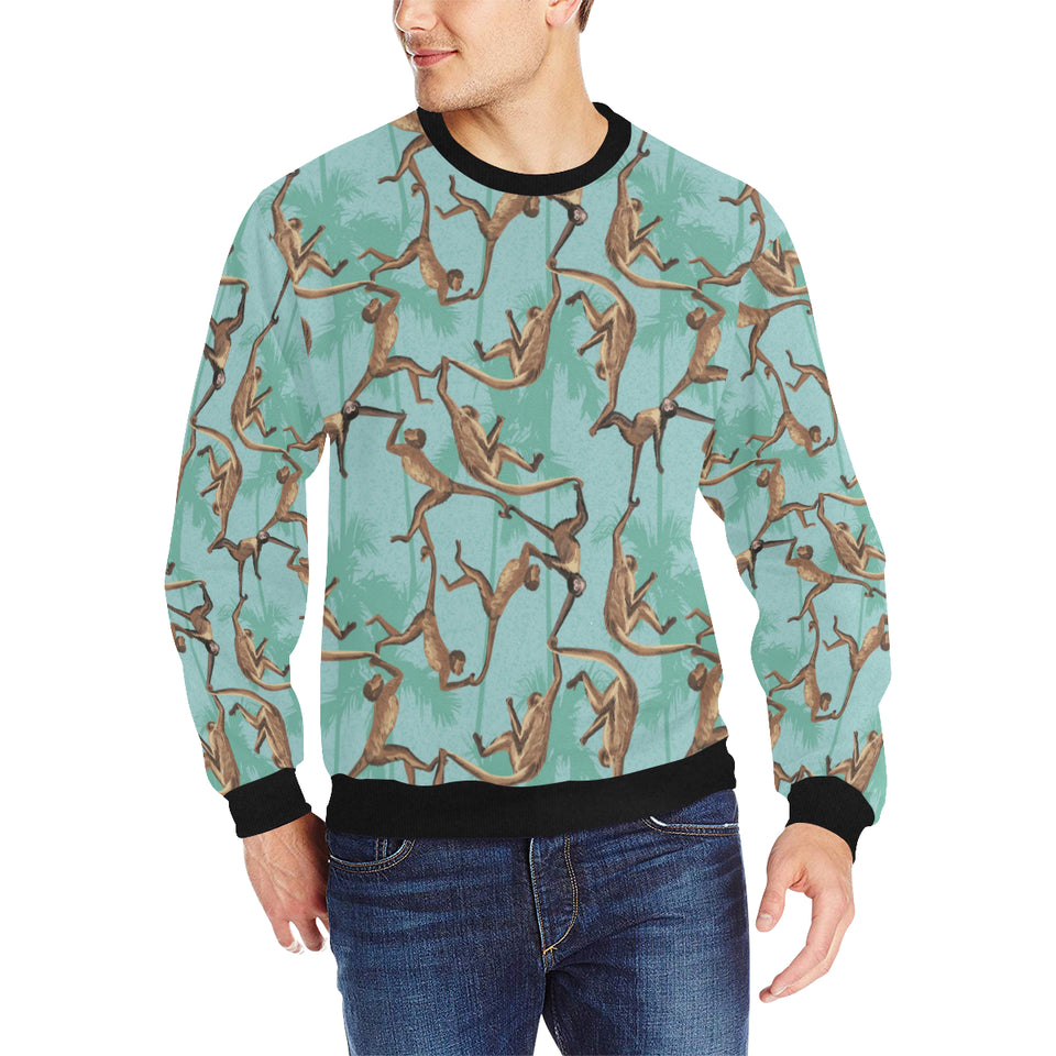 Monkey Palm tree background Men's Crew Neck Sweatshirt