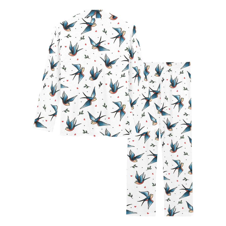 Swallow Pattern Print Design 04 Women's Long Pajama Set
