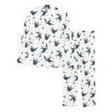 Swallow Pattern Print Design 04 Women's Long Pajama Set