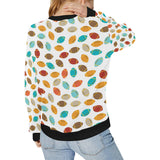 Colorful american football ball pattern Women's Crew Neck Sweatshirt