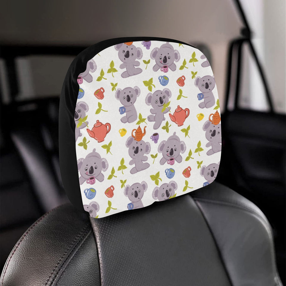 Cute koalas teapots tea Car Headrest Cover
