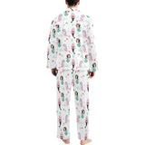 cute mermaid dolphin fish starfish pattern Men's Long Pajama Set