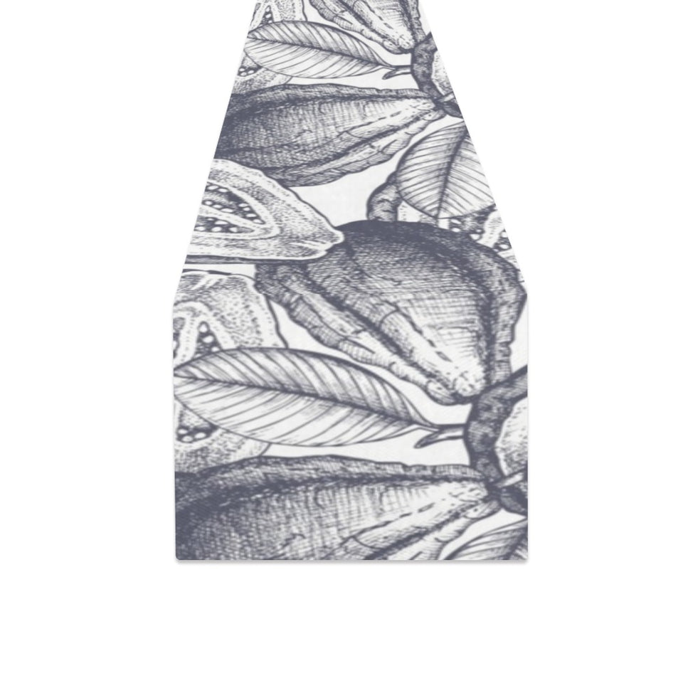 Guava tropical hand drawn pattern Table Runner