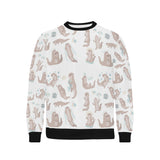 Cute sea otters pattern Men's Crew Neck Sweatshirt