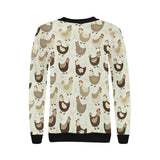 Cute rooster chicken cock Women's Crew Neck Sweatshirt