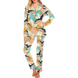Eagle Pattern Print Design 02 Women's Long Pajama Set