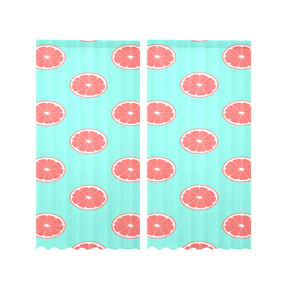 Grapefruit green background Gauze Curtain