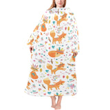 cute tribal fox pattern Blanket Robe with Sleeves