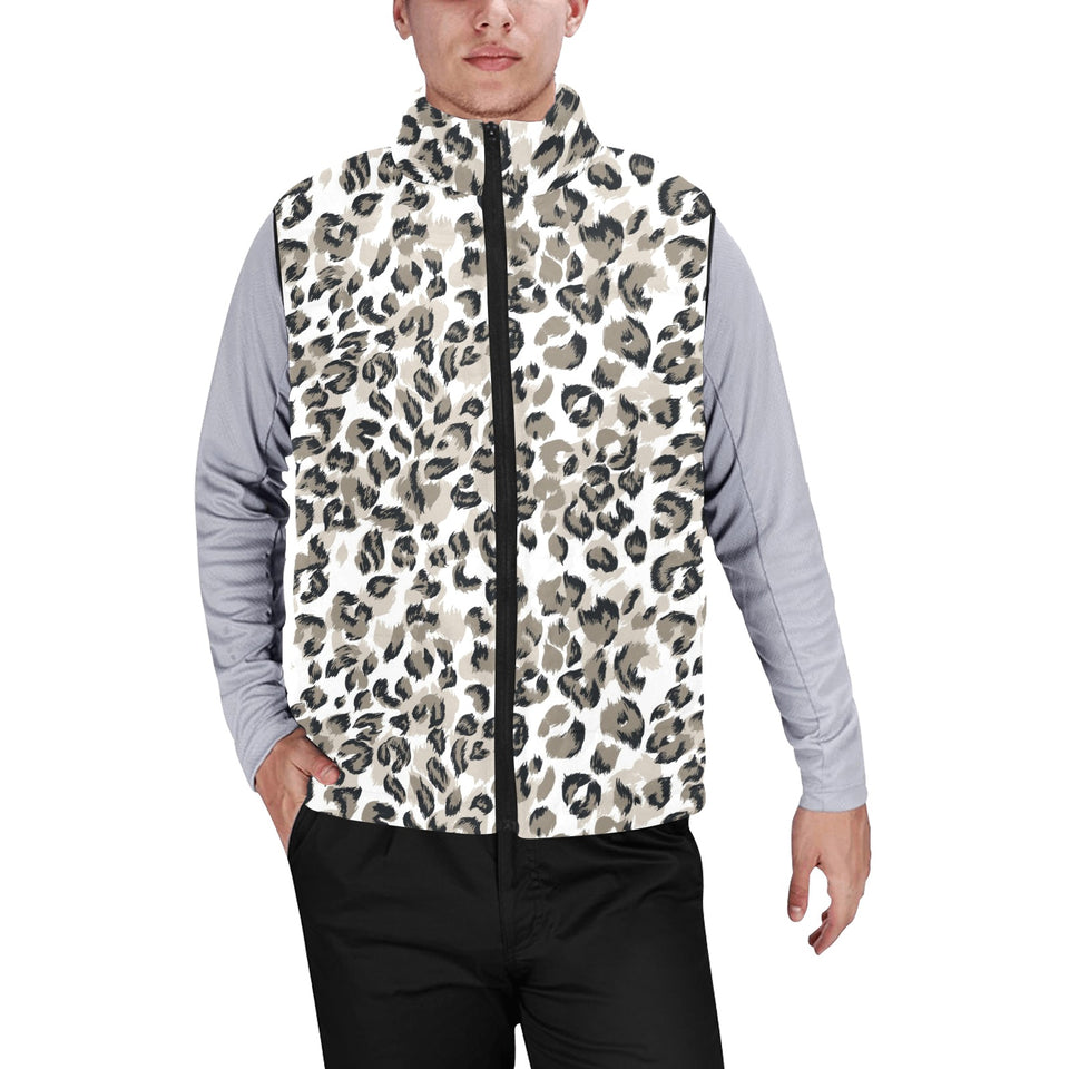 Leopard skin print pattern Men's Padded Vest