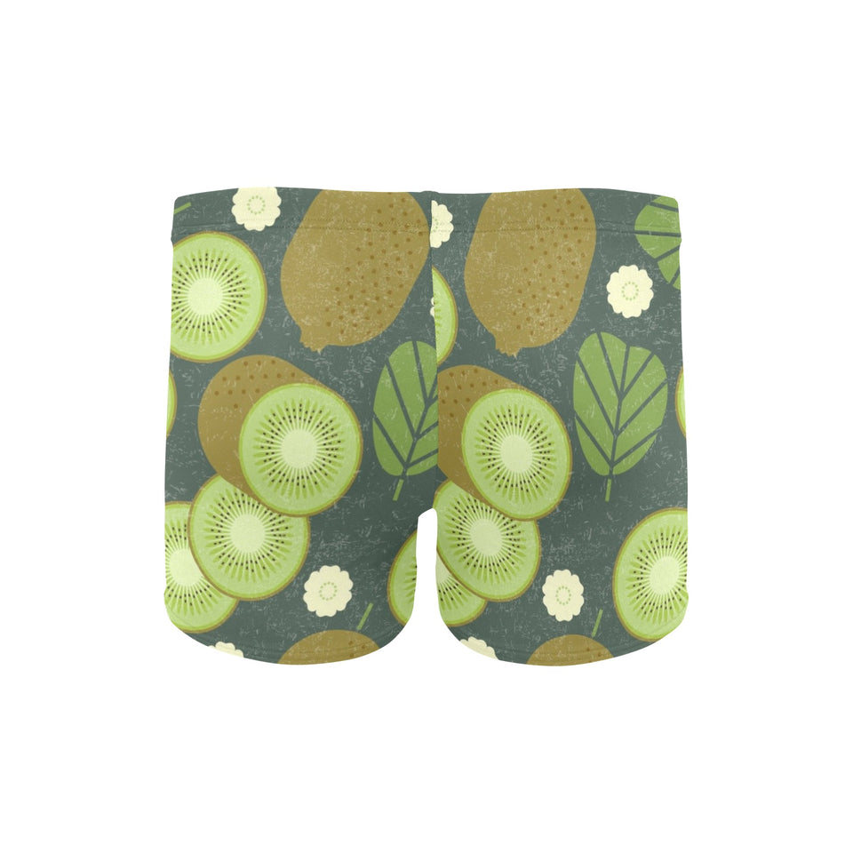 Whole sliced kiwi leave and flower Men's Swimming Trunks
