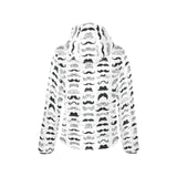 Mustache Beard Pattern Print Design 04 Women's Padded Hooded Jacket