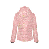 Bicycle Pattern Print Design 02 Women's Padded Hooded Jacket