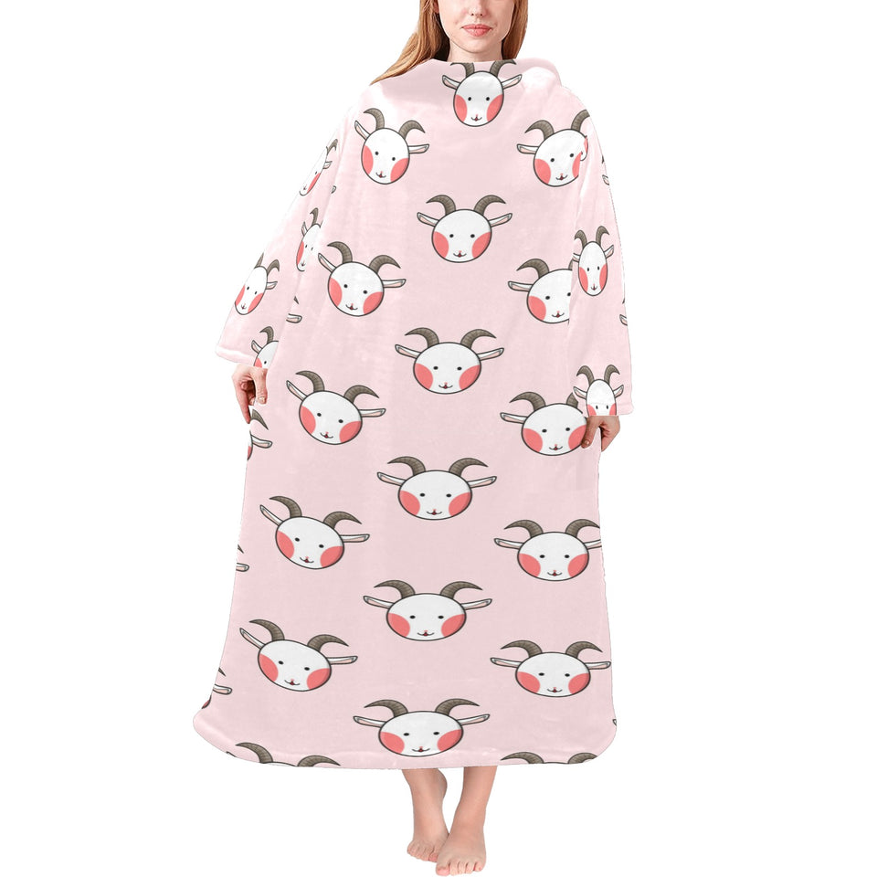Cute goat pattern Blanket Robe with Sleeves
