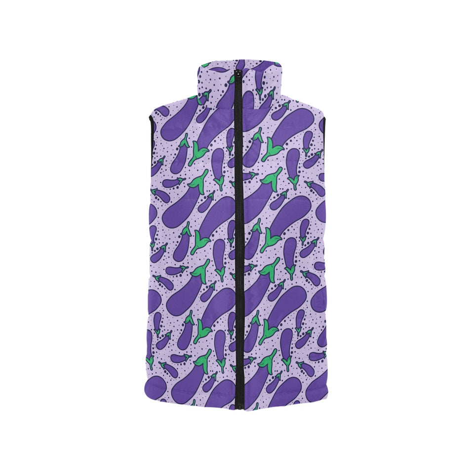 Eggplant Pattern Print Design 03 Men's Padded Vest