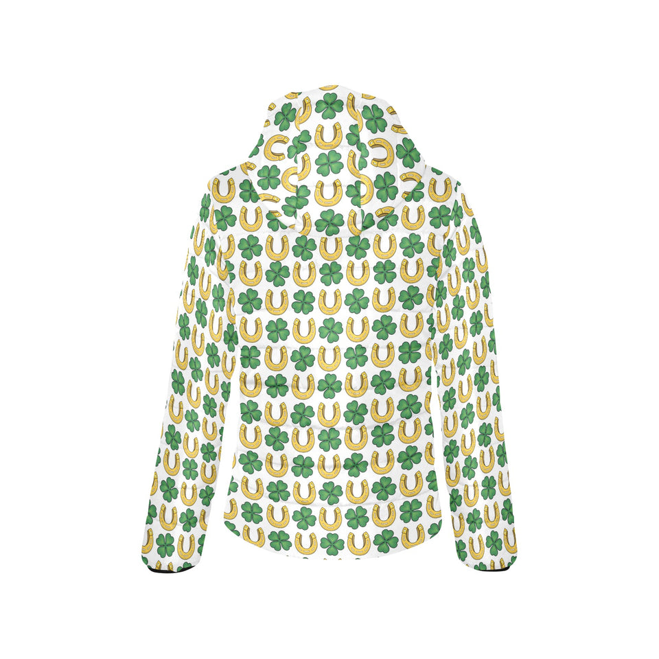 Horseshoes Pattern Print Design 04 Women's Padded Hooded Jacket