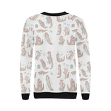 Cute sea otters pattern Women's Crew Neck Sweatshirt