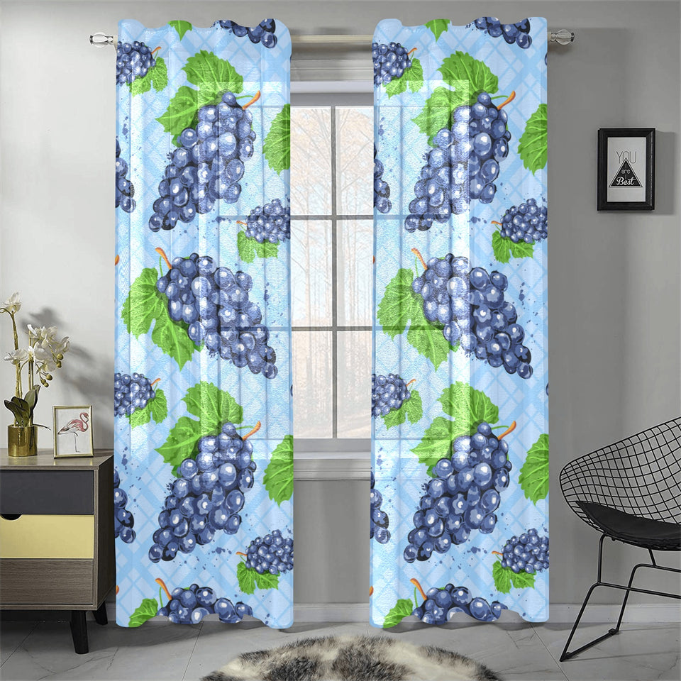 Watercolor grape pattern Gauze Curtain