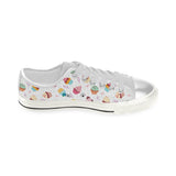 Cake cupcake design pattern Women's Low Top Canvas Shoes White