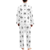 Cute french bulldog paw pattern Men's Long Pajama Set