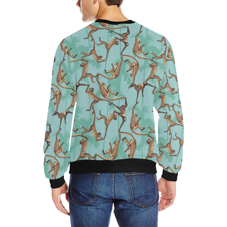 Monkey Palm tree background Men's Crew Neck Sweatshirt