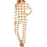 Hamburger Pattern Print Design 04 Women's Long Pajama Set