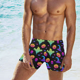 Colorful halloween background Men's Swimming Trunks
