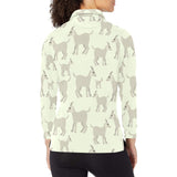 Little young goat pattern Women's Long Sleeve Polo Shirt
