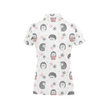 Hedgehog Pattern Print Design 02 Women's All Over Print Polo Shirt