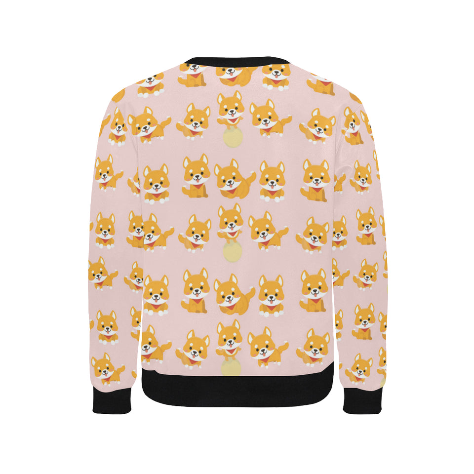 Cute shiba inu dog pattern Men's Crew Neck Sweatshirt