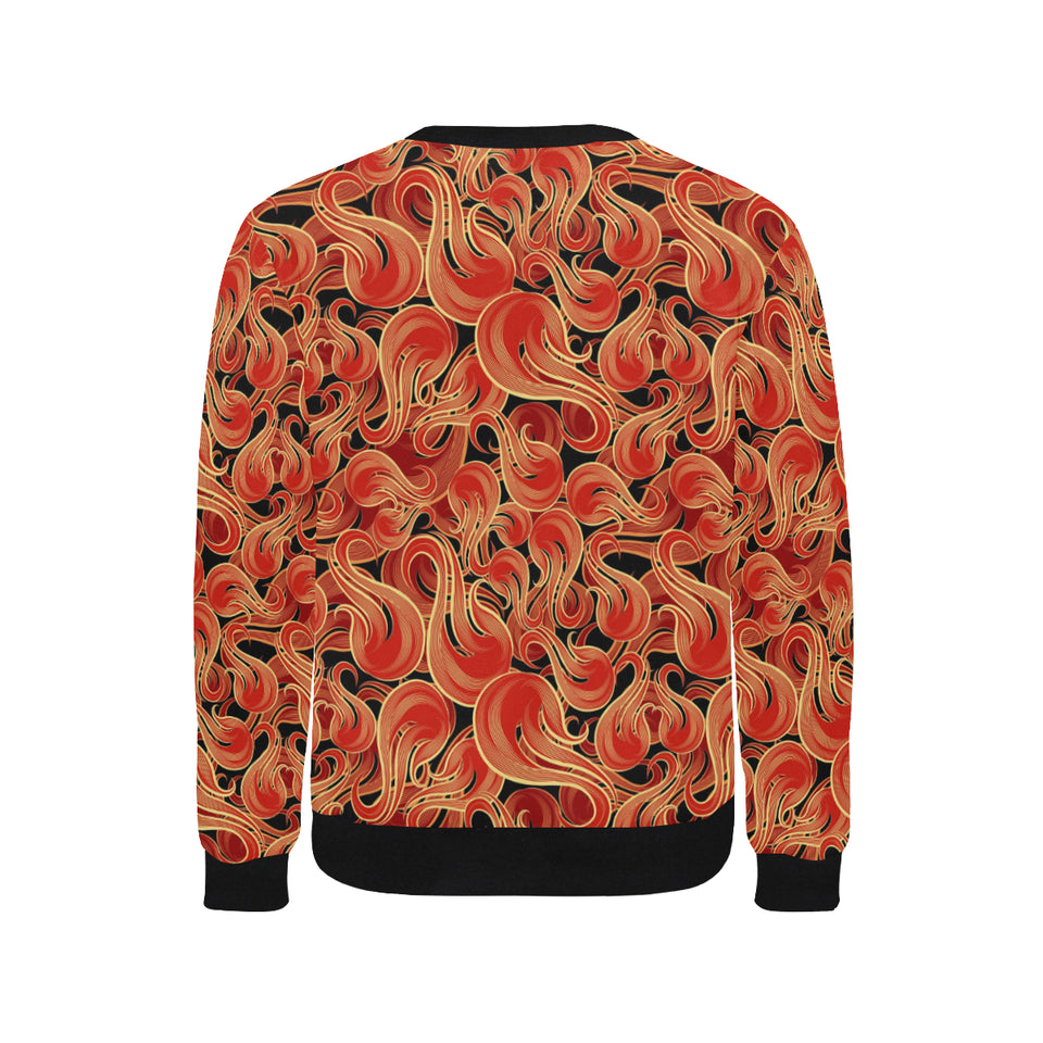 Fire flame pattern Men's Crew Neck Sweatshirt