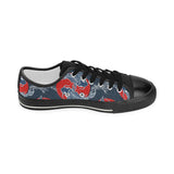 Koi Fish Carp Fishs hand drawn japanese art Kids' Boys' Girls' Low Top Canvas Shoes Black