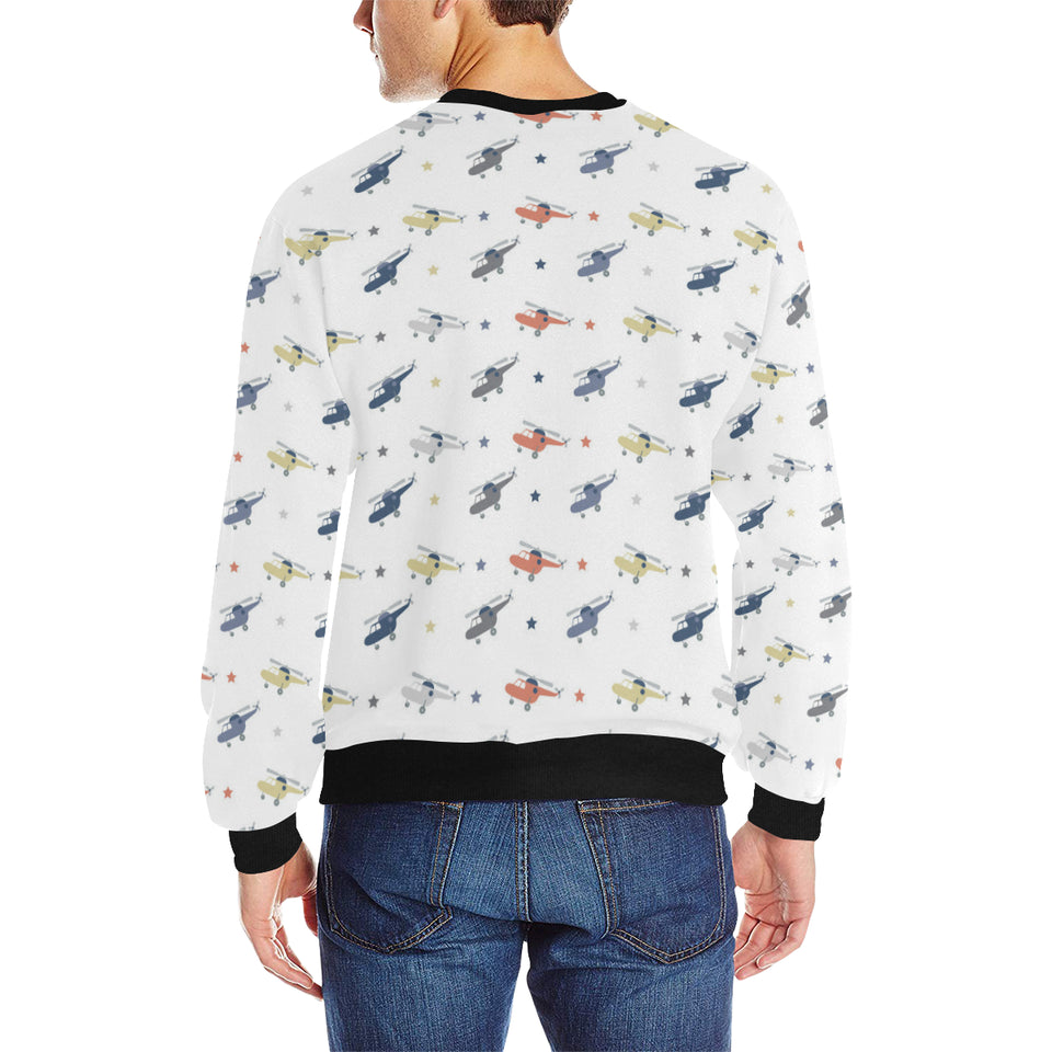 Cute helicopter star pattern Men's Crew Neck Sweatshirt