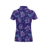 Cute owls pattern boho style ornament Women's All Over Print Polo Shirt