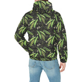 Green Peas Pattern Print Design 02 Men's Padded Hooded Jacket
