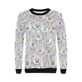 Cute Llama Alpaca pattern Women's Crew Neck Sweatshirt