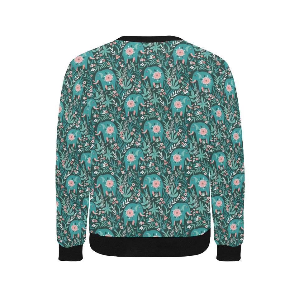 Elephants jungle pattern Men's Crew Neck Sweatshirt