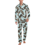 Eagle Pattern Print Design 01 Men's Long Pajama Set