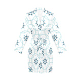nautical steering wheel chain Women's Long Sleeve Belted Night Robe