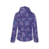 Cute owls pattern boho style ornament Women's Padded Hooded Jacket