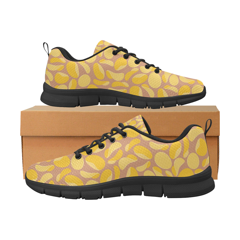 Potato Chips Pattern Print Design 01 Men's Breathable Sneakers ( Model 055)