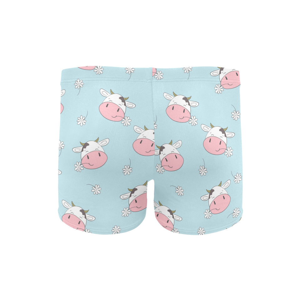Cute cow flower pattern Men's Swimming Trunks