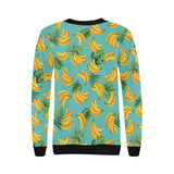 Banana Palm Leaves pattern background Women's Crew Neck Sweatshirt