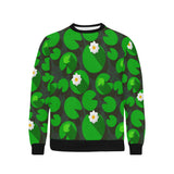 Frog waterlily pattern Men's Crew Neck Sweatshirt