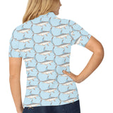 Swordfish Pattern Print Design 01 Women's All Over Print Polo Shirt